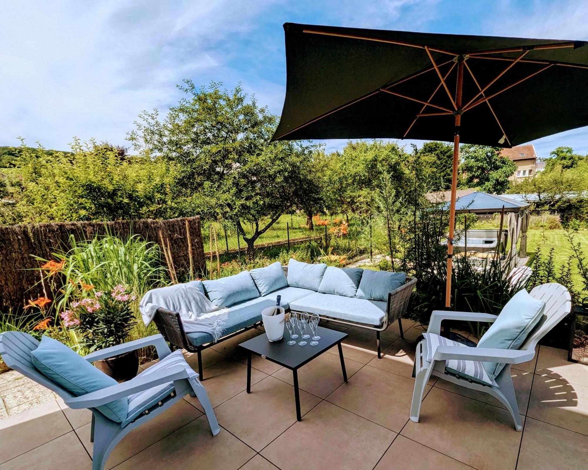 Le Cemarose: Spa, Jardin, Terrasse Et Jolie Vue Au Coeur D'Épernay Kültér fotó
